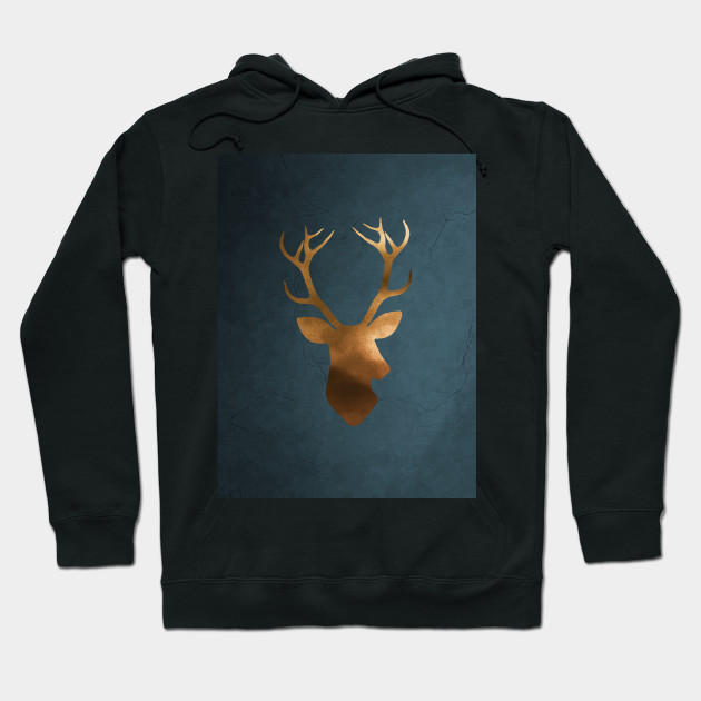 Gold deer watercolor painting